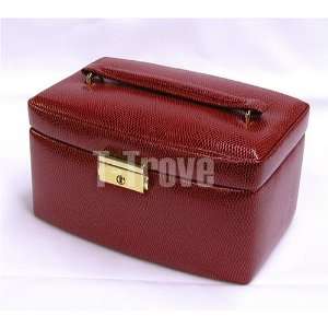  T Trove Small Leather Red Jewelry Box