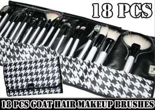 18 PCS Goat Hair Cosmetic Brush Makeup Brushes Kit Set  