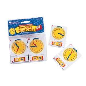  Time Telling Puzzle Cards  Quarter Hours & Minutes Toys 