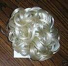 Curly Bun Style Hair Piece Scrunchie In Very Light Blon
