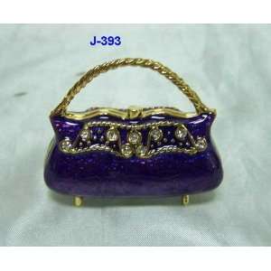    Purple Epoxy Purse Jewelry Trinket Box 1.75in H: Home & Kitchen