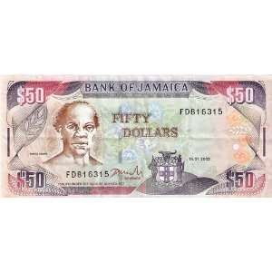  JAMAICA (2002)   $50 DOLLARS BANKNOTE 