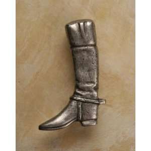 Riding Boot Large Pewter Cabinet Knob/Pull (Left Face)