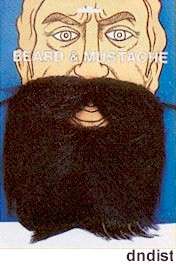 Fake Black Beard & Mustache Disguise Beards Moustaches  