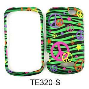  Trans. Design. Colorful Peace Signs on Green Zebra: Cell 