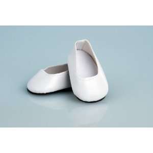  White Leather Dress Shoes; Fits 18 inch American Girl 