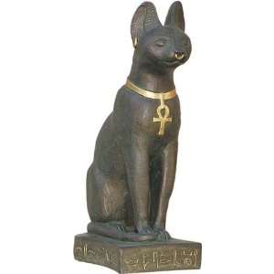  Bastet Egyptian Cat, Bronze Finish, 9.5H