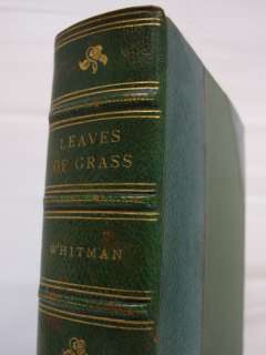   GRASS Leather Binding WALT WITMAN + Handwritten Autobiography Fax Rare