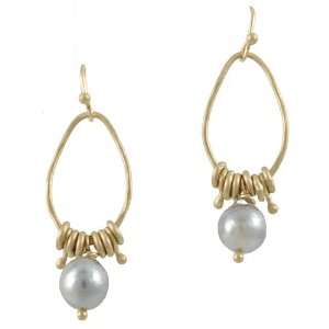  REBECCA LANKFORD  Long Oval Pearl Earrings Jewelry