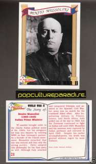 BENITO MUSSOLINI Italy WW2 WORLD WAR II TRADING CARD  