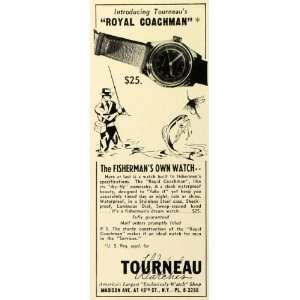  1942 Ad Royal Coachman Tourneau Fisherman Watch Luminous 