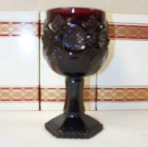DL Lot of 6 Avon 1876 Cape Cod Collection Wine Goblets, Ruby Red 
