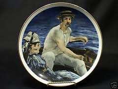 Awesome Edouard Manet BOATING Collectors Plate U.S. Historical Society 