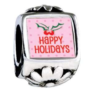  Soufeel Happy Holidays Holly European Beads Jewelry