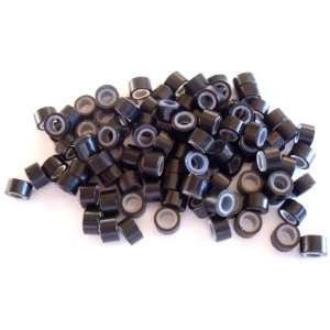   Micro Rings 100 Silicone 5mm Hair Extension Link Beads   Black Beauty