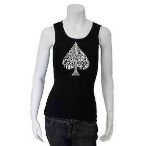  Womens Black Spade Beater Tank Top XL   Created out of 