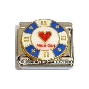   Nice Girl Poker Chip Italian Charm Bracelet Jewelry Link: Jewelry