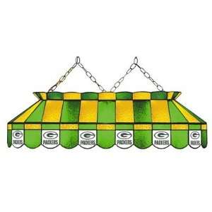   Green Bay Packers Rectangular Stained Glass Billiards Light Kitchen