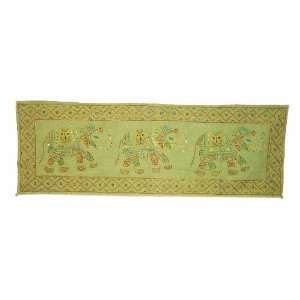 Home Decor Art Rajrang Elephant Style Sequins Beads Golden Embroidery 