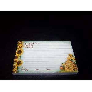  Beehives and Sunflowers 4 X 6 Recipe Cards   Pkg. Of 50 