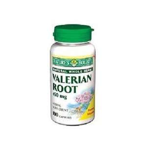  Natures Bounty Natural Valerian Root 450mg Capsules 100 