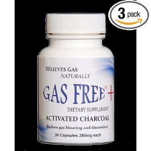  Gas Free Plus Pack of 3 30 Capsules Per Bottle 260 Mg Each 