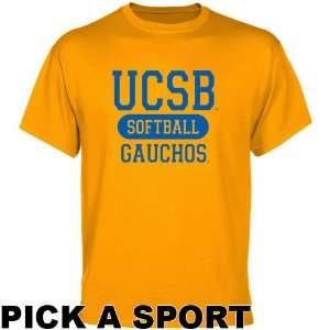 UC Santa Barbara Gauchos Gold Custom Sport T shirt    