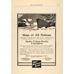   Ad Ship Great Northern Railway Boat Tourism Lowrie   Original Print Ad