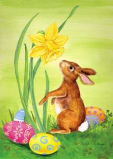 Bunny Daffodil Easter Eggs Spring Toland Mini Flag  