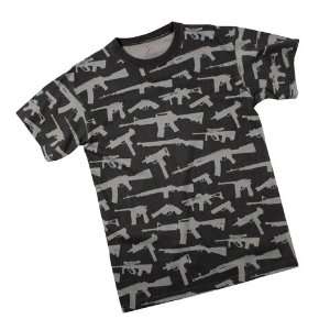  Rothco Multi Print Guns T Shirt   Black   Large: Sports 
