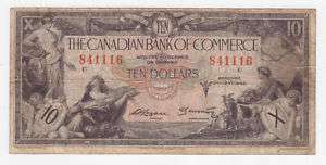 1935 CANADIAN BANK COMMERCE $ 10 TEN DOLLARS ARSCOTT  