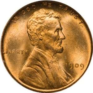    1909 VDB 1C PCGS MS65RD Lincoln Cent Wheat Reverse 