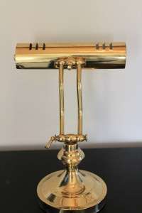 Vintage Art Deco Brass Bankers Swivel Desk Lamp  