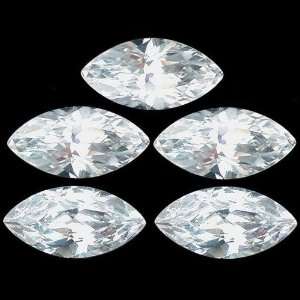   White Marquise Cut Faceted Cubic Zirconia CZ 2x4mm
