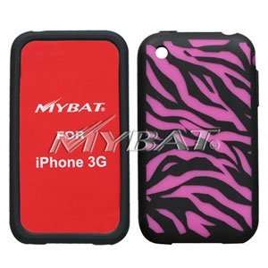  iPhone Laser Zebra Skin Case   Pink/Black Cell Phones 