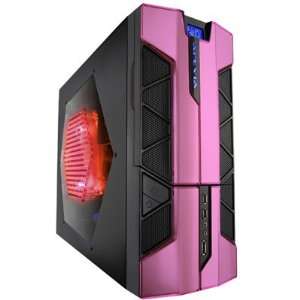   Pink Metal ATX Mid Tower / Computer Case with Side Window: Electronics