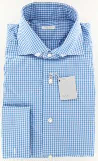 New $375 Barba Napoli Blue Shirt 16.5/42  
