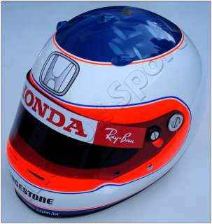 Rubens Barrichello 2007 F1 Replica Helmet Updated Design. Real 