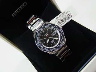 NEW&BOX SEIKO 5 WORLD TIME BLACK DIAL AUTOMATIC REF.SRP127K1  