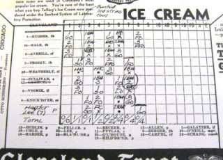   Cleveland Indians vs St. Louis Browns Official Baseball Score Card