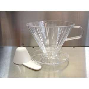  Tiamo V Style Clear Plastic Coffee Dripper Kitchen 