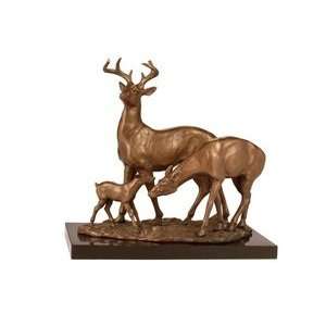 Bronze Deer Family Sculpture: Home & Kitchen