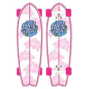 Santa Cruz HIBISCUS Pink Shark Complete Longboard Skateboard   27.7 