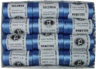 Box of 12 Blue Rayon Machine Embroidery Thread Spools  