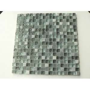 : Fine Mixed Glass marble Mosaic Tile on Mesh kitchen, Bathroom Walls 