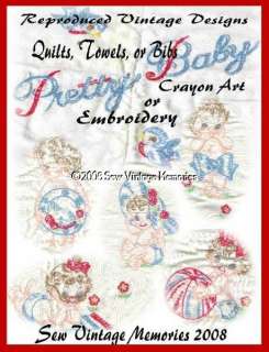 Pretty Beach Baby PinUps Hand Embroidery Quilt Pattern  