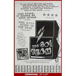  THE GO TEAM FEEL GOOD ALBUM OF YEAR 11x17 B&W Poster 
