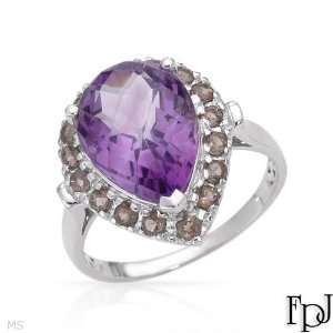 FPJ 18K White Gold 5.4 CTW Amethyst and 0.57 CTW Topaz Cocktail Ladies 