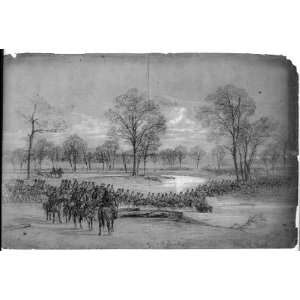  Drawing Genl. McClellan and Staff accompanied by the 5th 