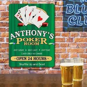 Poker Room Personalized Wall Sign